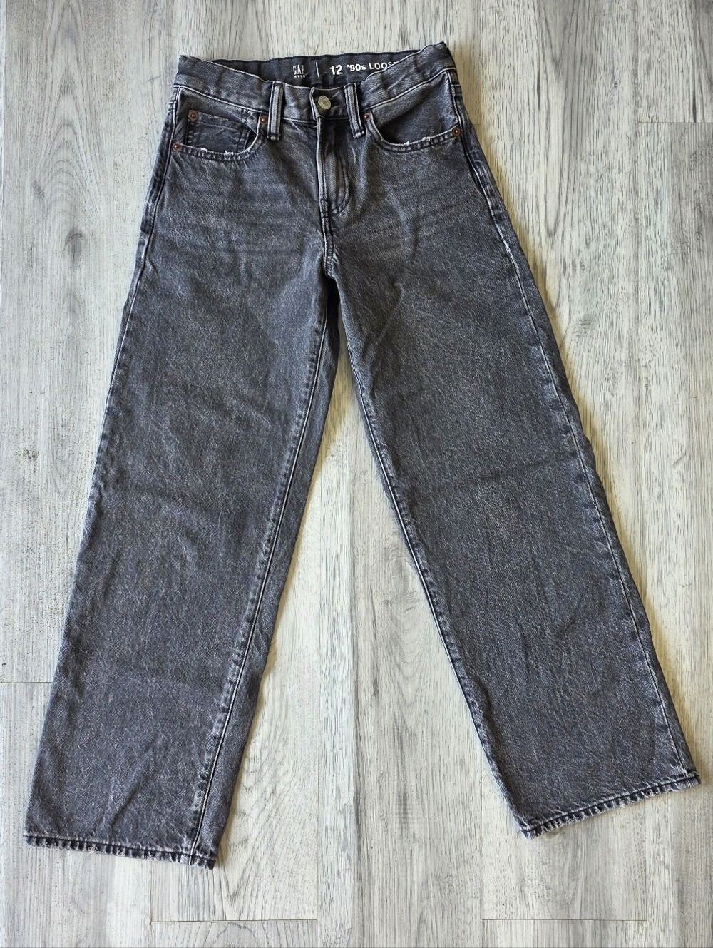 GAP Kids 90s Loose Black Gray Jeans Size 12